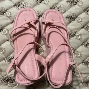 Madden Girl Pink Strappy Platform Sandals